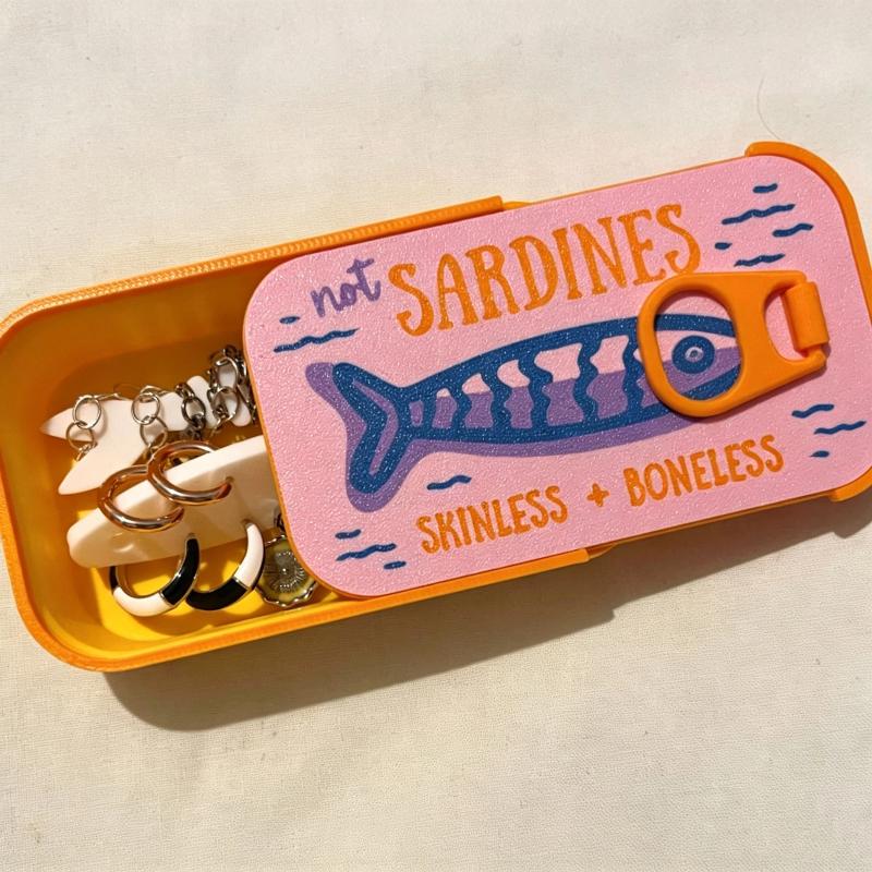 イワシ缶ジュエリーボックス 3D プリントレトロスタイル簡単 - Tin Container Lid のレビューと価格