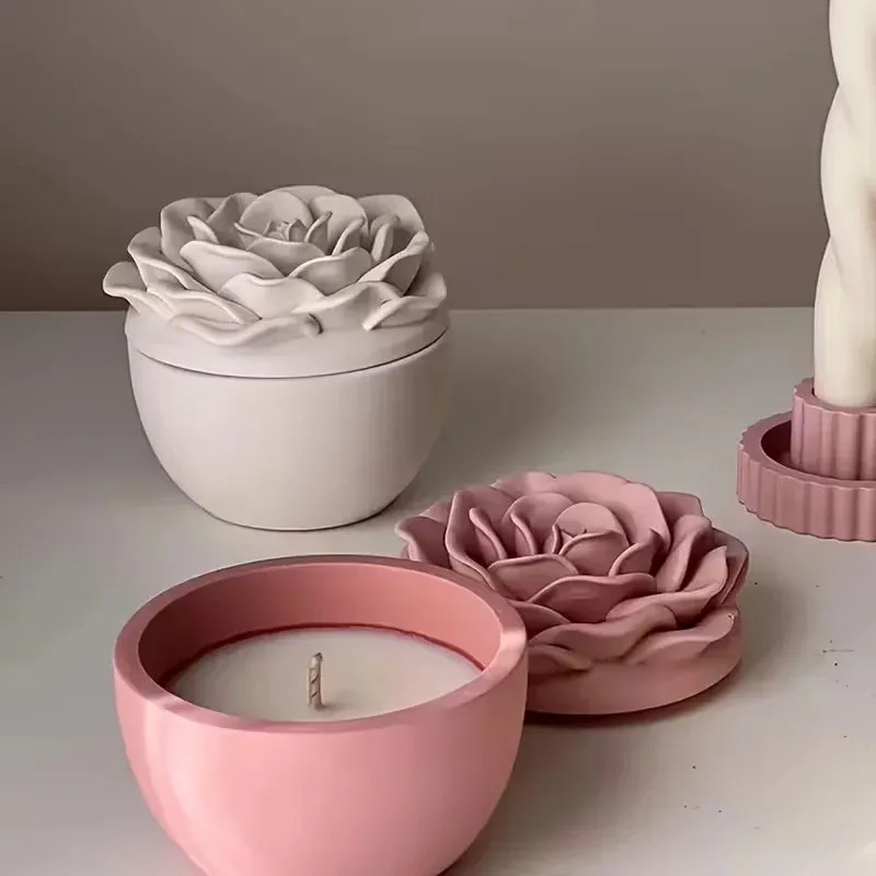 高品質3Dローズフラワーキャンドルジャー用シリコンモールド（ - Candle Making Jars With Lids のレビューと価格