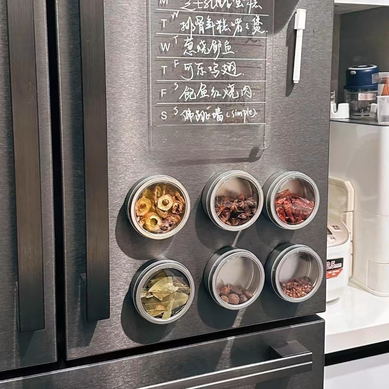 透明な蓋が付いた磁石付きスパイス缶、壁掛け式の磁石付きスパイ - Tin Container Lid のレビューと価格