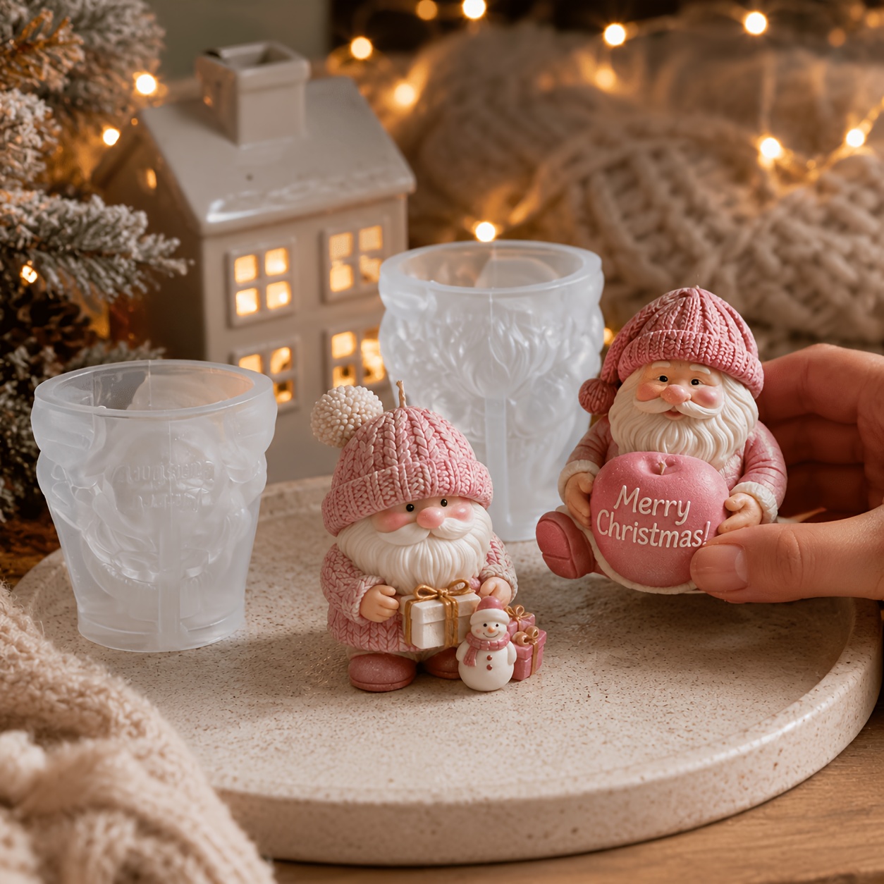 クリスマスホリデーゴーニムシリコンキャンドルモールド、北欧サ - Candle Making Kits のレビューと価格
